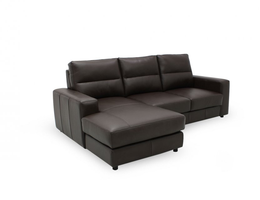 Tres L-Shape Leather Sofa with High Backrest