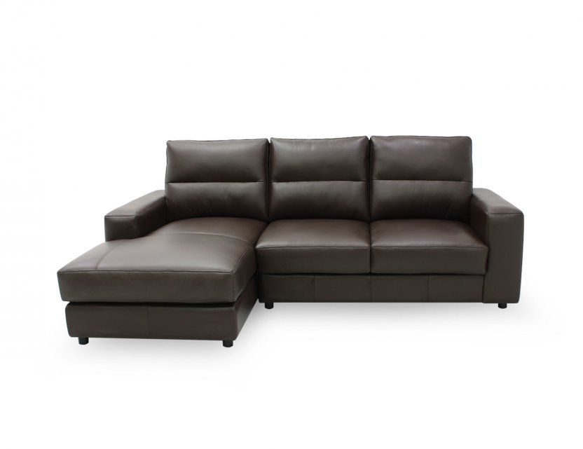 Tres L-Shape Leather Sofa with High Backrest