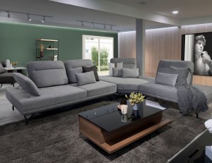 Truso Modular Fabric Sofa With Adjustable Armrest And Backrest With Deep Seating