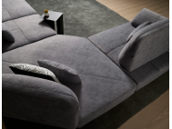 Truso Fabric Push Back Sofa With Adjustable Arms