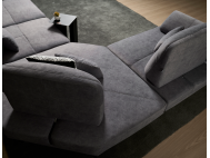 Truso Fabric Push Back Sofa With Adjustable Arms