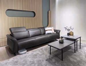 Viso Motorised High Leg Leather Recliner Sofa With Adjustable Headrest | All Seats Reclinable Viso Motorised High Leg Leather Recliner Sofa With Adjustable Headrest | All Seats Reclinable