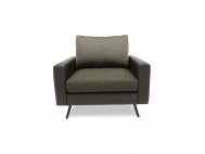 Dansk Fabric Sofa with Faux Leather Armrest