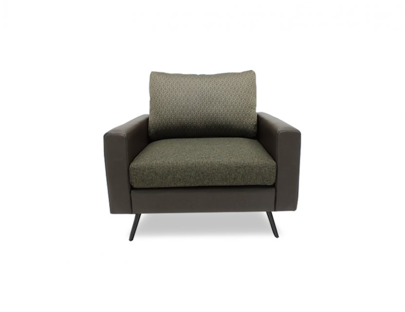 Dansk Fabric Sofa with Faux Leather Armrest