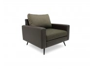 Dansk Fabric Sofa with Faux Leather Armrest