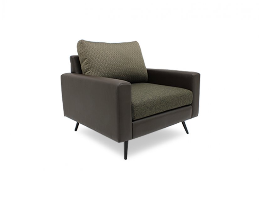 Dansk Fabric Sofa with Faux Leather Armrest