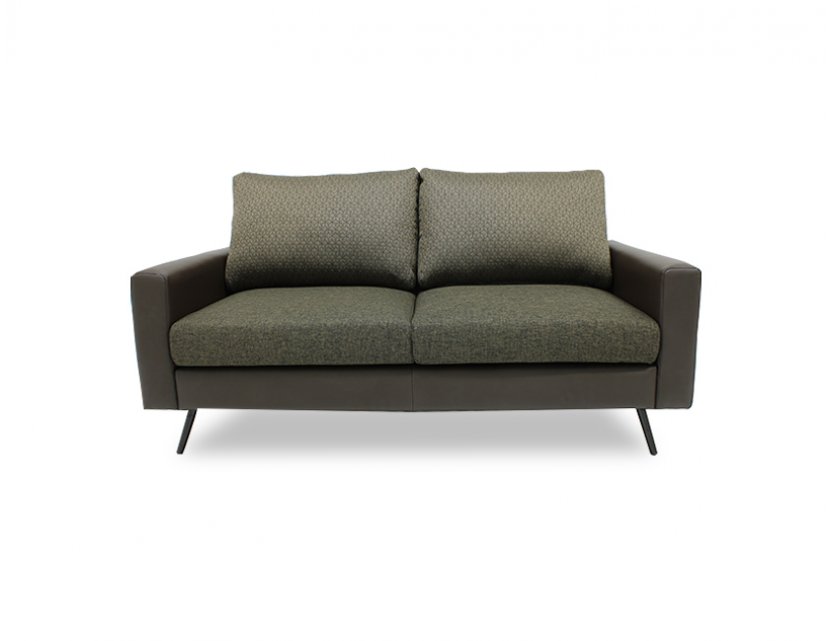 Dansk Fabric Sofa with Faux Leather Armrest